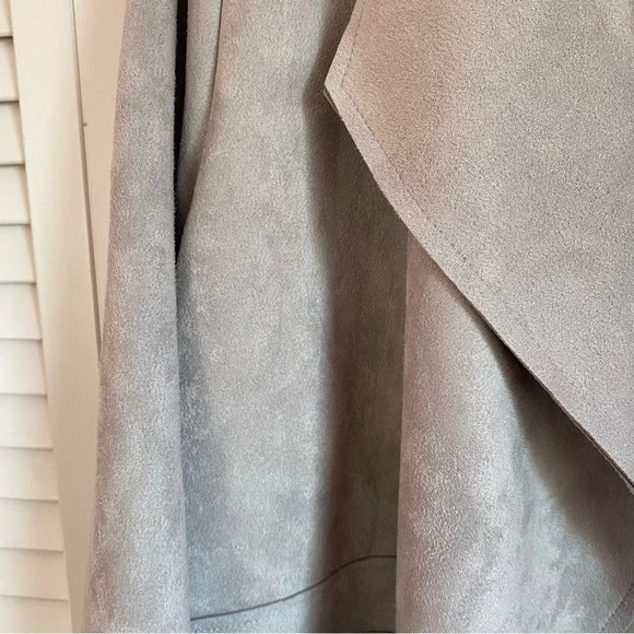 Lulu’s Great Adventure Light Grey Sueded Fabric Coat Jacket Size Medium NEW - Picture 7 of 13